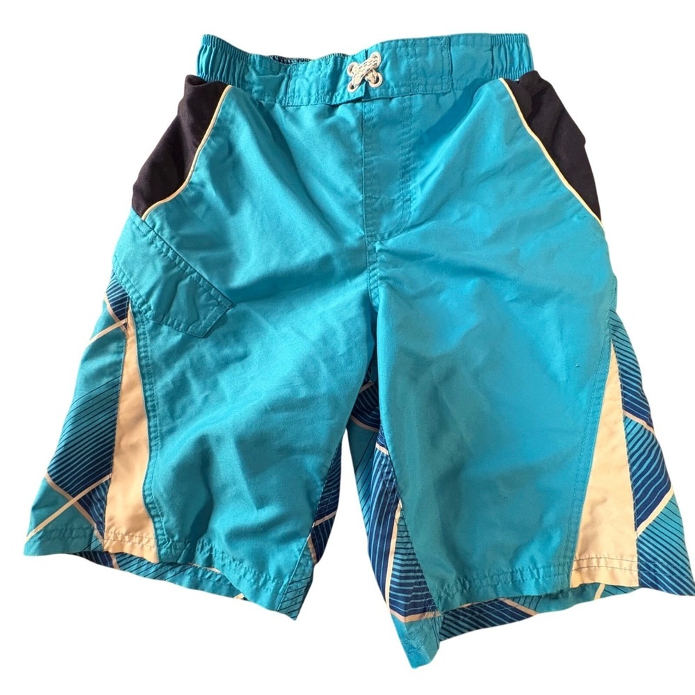 OP Board Shorts Kids Size L 10-12 Blue Excellent Mesh Lined Swim Trunks